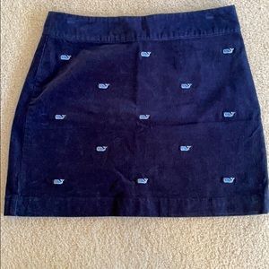 Vineyard Vines navy corduroy whale skirt